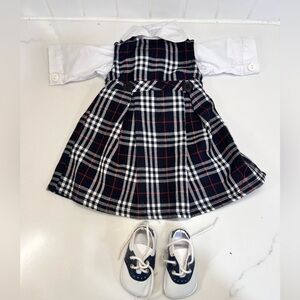Doll Clothes For 18” Doll Like American Girl Black Plaid School Dress Jumper
